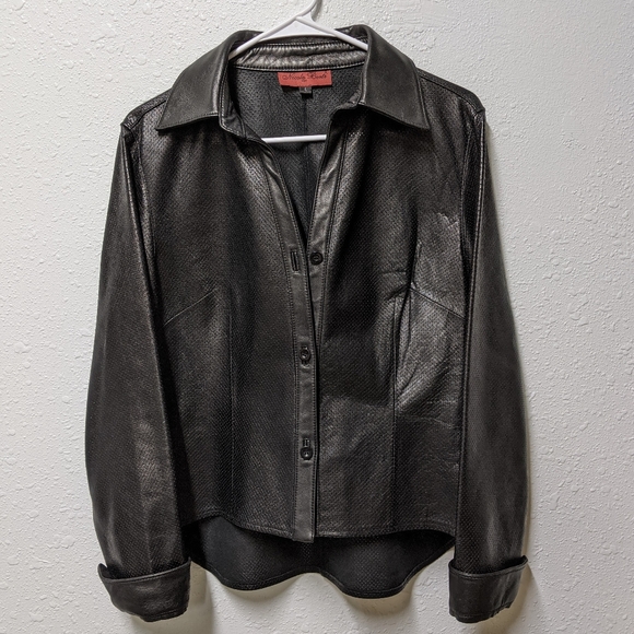 Nicola Berti - Large Perforated Leather Jacket - Picture 1 of 6